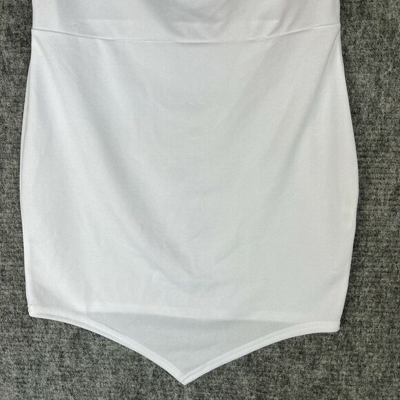 Pretty Little Thing Skirt Womens 12 White Stretch Casual Short Straight Pencil - Picture 4 of 10